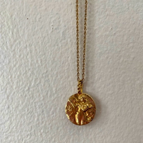 Vintage Jewelry - 24K Gold & Sterling Silver Last Lyre Necklace 22”